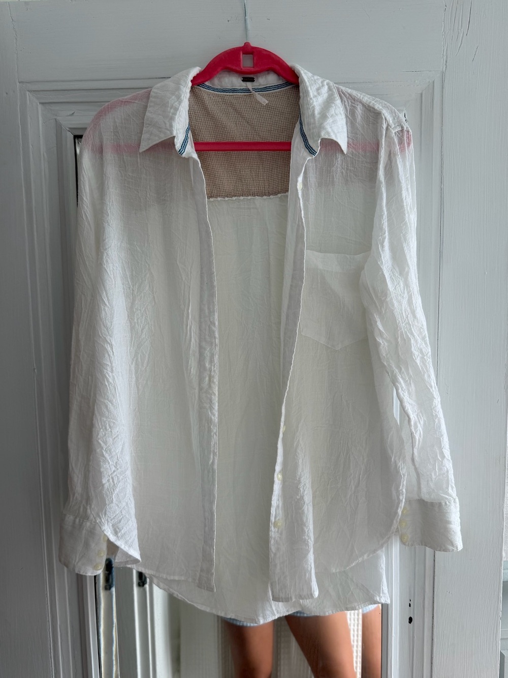 Women’s Free People White Button-Up Casual Shirt